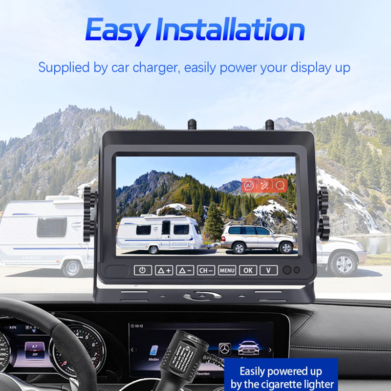 ZY-W732 7-Inch Wireless Touchscreen Rear View Camera System